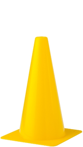 Obrazek Plastikowy stożek treningowy 30 cm - Żółty 