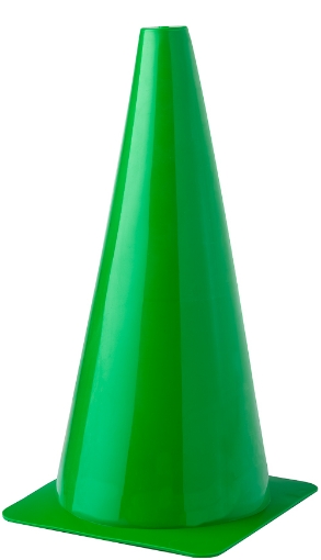 Obrazek Plastikowy stożek treningowy 45 cm - Zielony