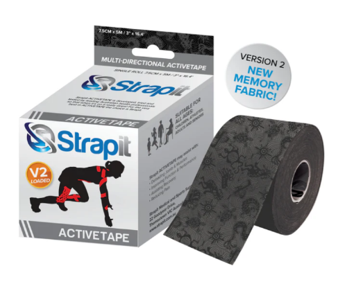 Obrazek Dynamic Activetape 7,5CM x 5M - Szary/Czarny STRAPIT