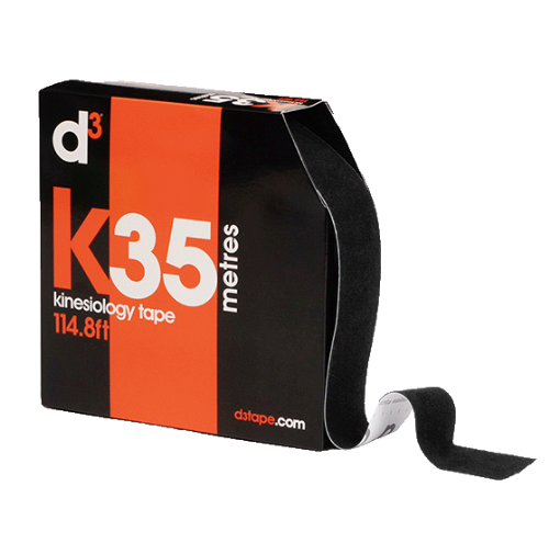 Obrazek K35 Taśma Kinezjologiczna Czarna 5cm x 35m - d3Tape