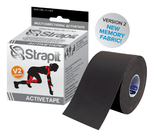 Obrazek DYNAMIC ACTIVETAPE 5CM x 5M – CZARNA W PASKI