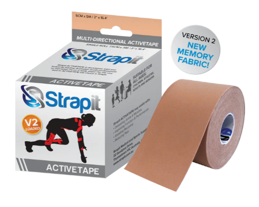 Obrazek DYNAMIC ACTIVETAPE 7,5CM x 5M – BEŻOWA W PASKI