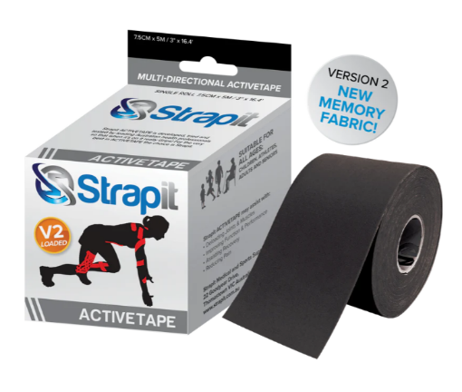 Obrazek ACTIVETAPE 7,5CM x 5M – CZARNA W PASKI