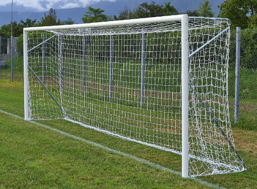 Obrazek Przenośna aluminiowa bramka piłkarska 6 × 2 m — Ø80 mm z siatką w zestawie — VI 6033